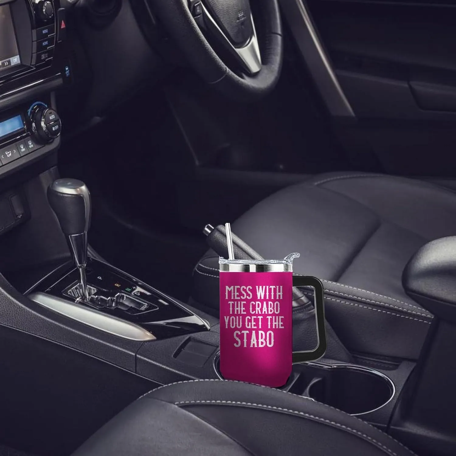 Personalized Tumbler Mess With The Crabo You Get The Stabo Tumbler 40oz Tumbler with Handle Insulated Tumbler with Lids and Straws for Women
