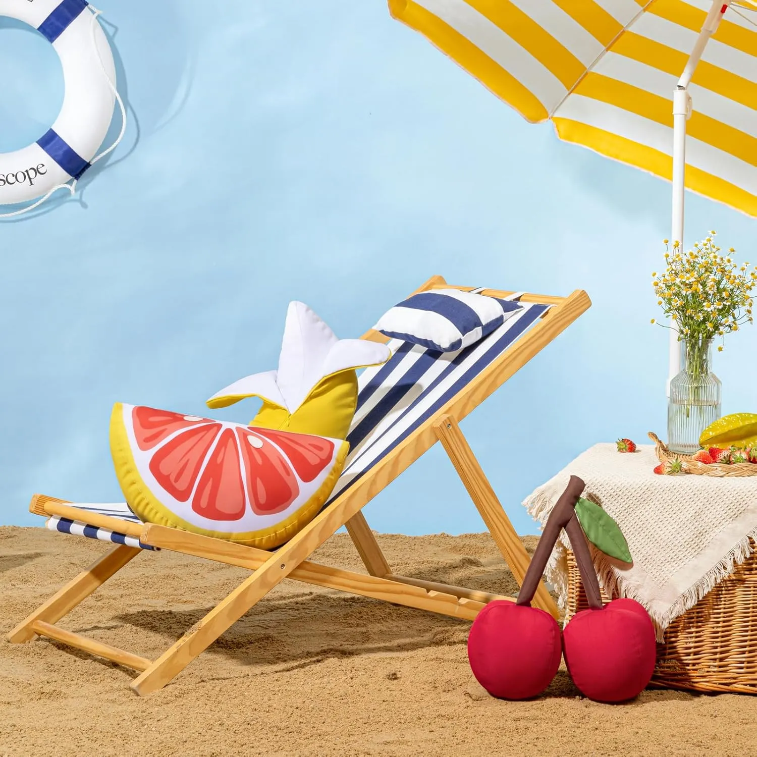 Phantoscope Fruit Outdoor Shaped Pillow Series Cherry Shaped Waterproof Outdoor Throw Pillow with Leather Decorative, Cushions for Fun Home Decor for Patio, Pool, Red, 15 x 6.5 inches