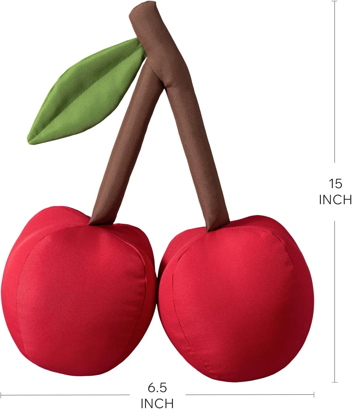 Phantoscope Fruit Outdoor Shaped Pillow Series Cherry Shaped Waterproof Outdoor Throw Pillow with Leather Decorative, Cushions for Fun Home Decor for Patio, Pool, Red, 15 x 6.5 inches