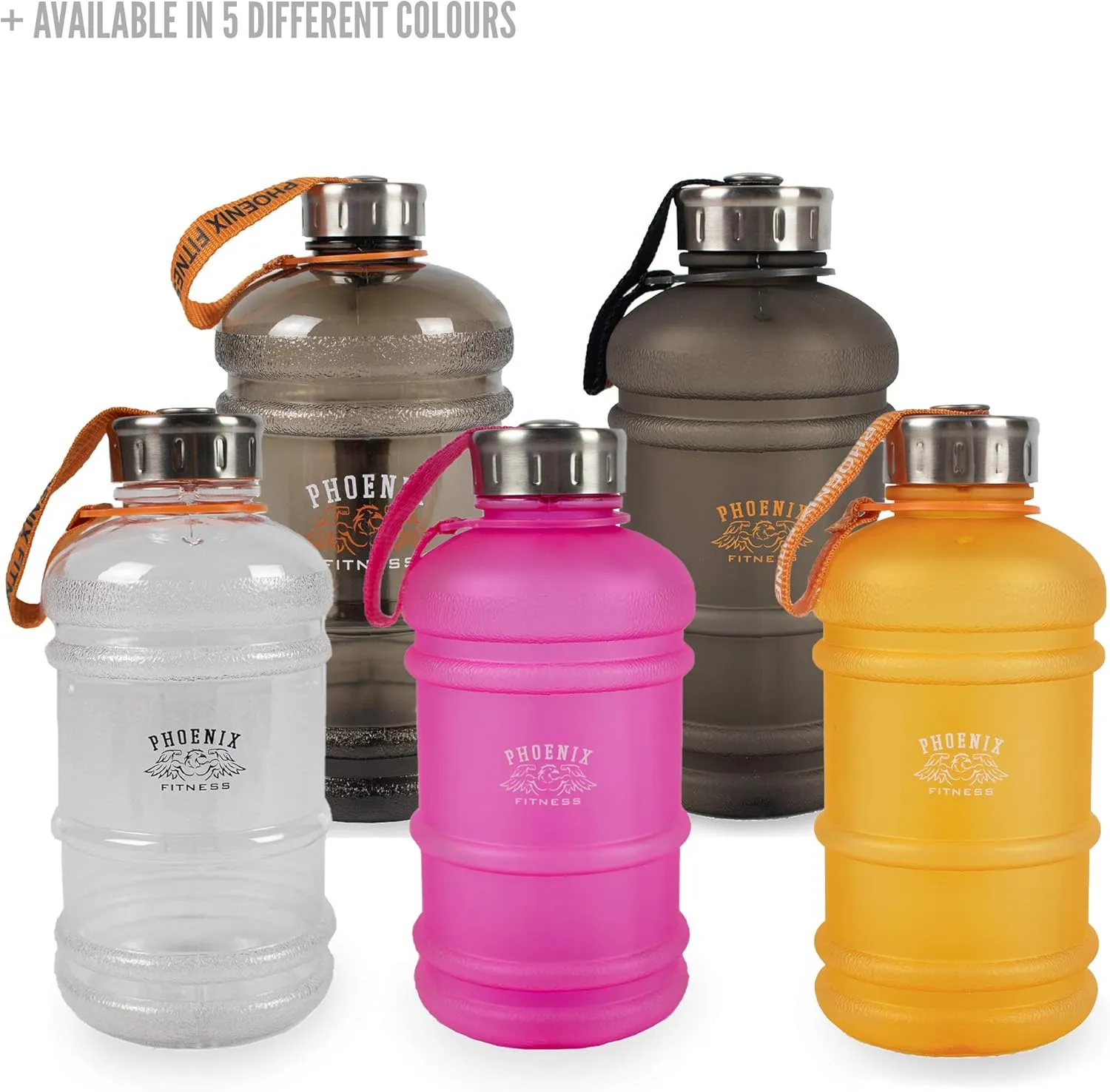 Phoenix Fitness RY964 68oz Sports Water Bottle, Large Sports Fitness Gym Bottle Jug with Wide Mouth, BPA Free Non Toxic Leakproof for Fitness, Clear