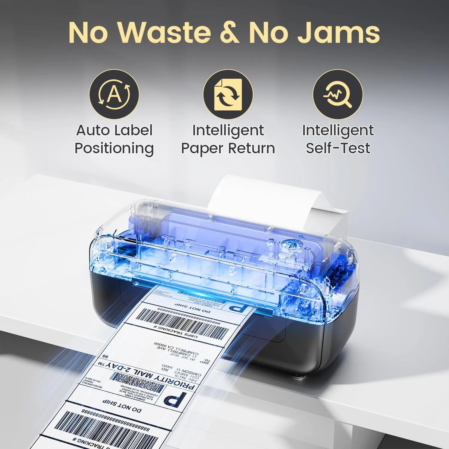 Phomemo Shipping Label Printer 4x6, Bluetooth Thermal Label Printer for Small Business/Shipping Packages/Office/Home, Widely for Amazon, Ebay, Shopify, Etsy, UPS, FedEx - Black