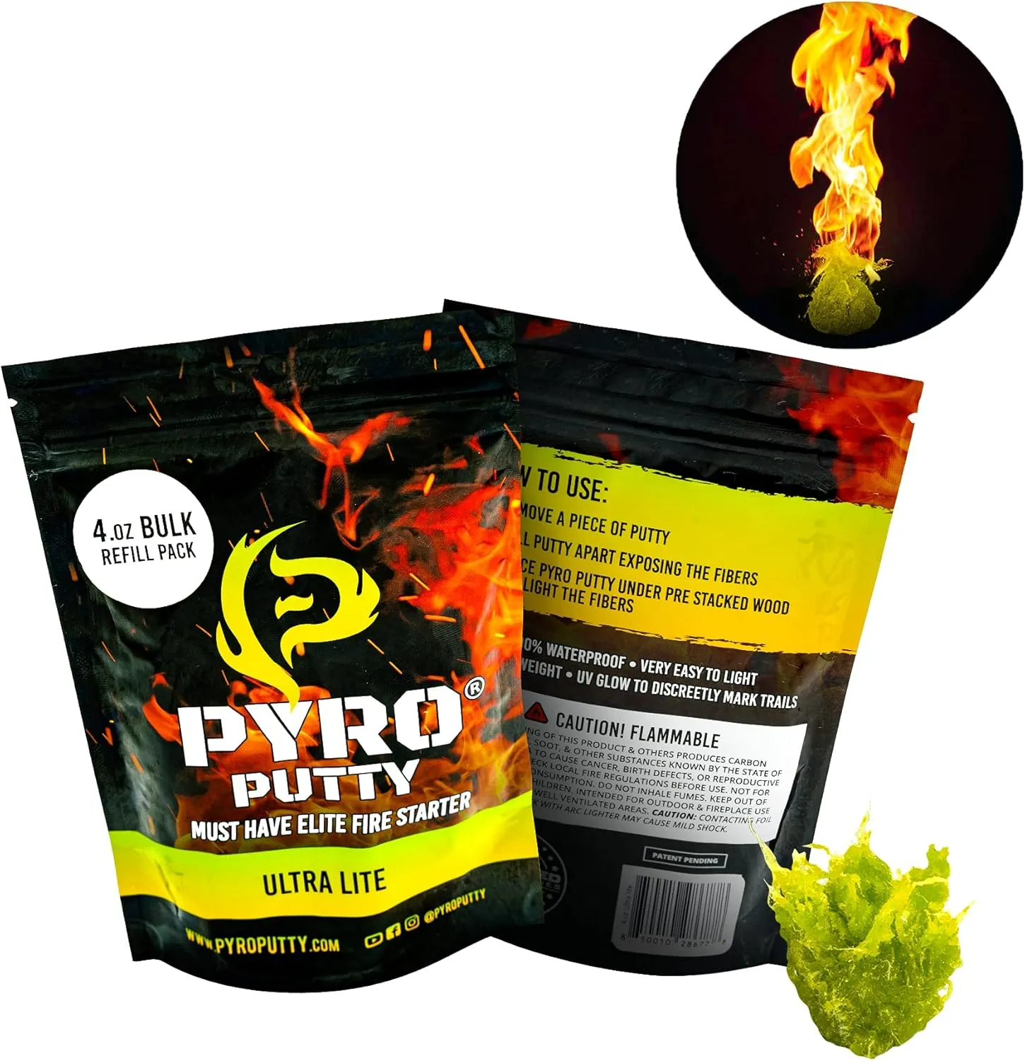 Phone Skope PYRO Putty 4 oz Refill Bag | Emergency Survival Fire Starter