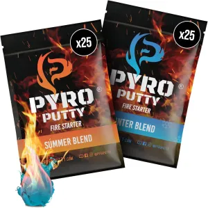 Phone Skope Pyro Putty: Single Use Waterproof Survival Fire Starter, 20 or 50 ct Foil Packs, Easy Tear, Easy Ignite, Fire Starters for Campfires