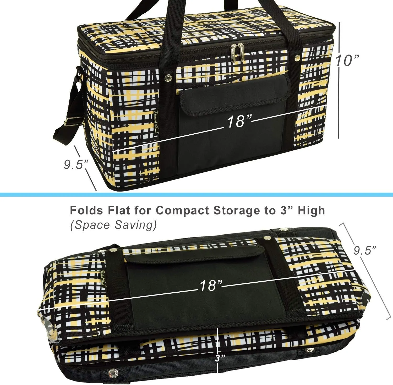 Picnic at Ascot Personalized Monogrammed 42 Can Capacity Semi Rigid Collapsible Leakproof Cooler- Designed & Quality Approved in The USA