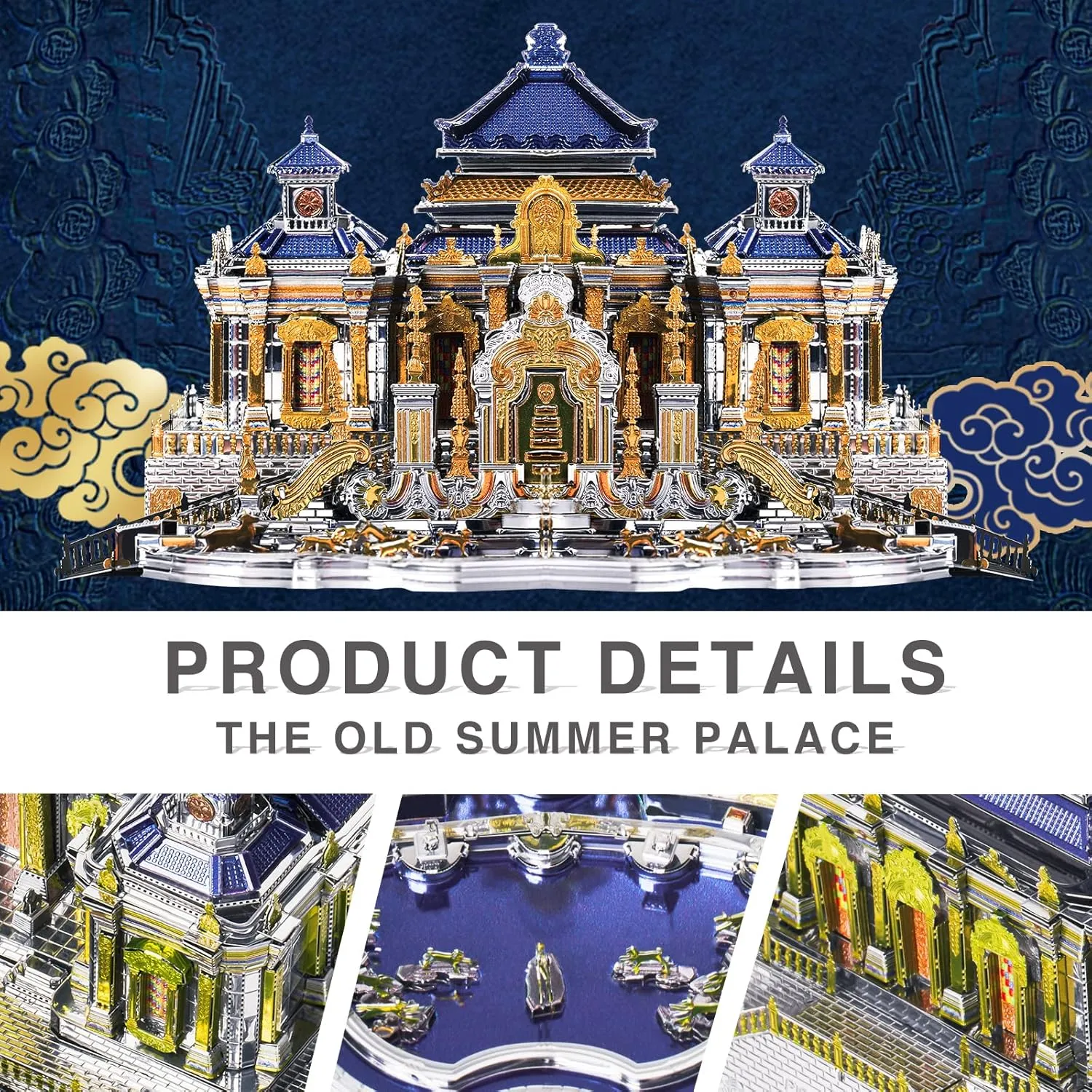 Piececool 3D Metal Puzzles, The Old Summer Palace Chinese Traditional Architecture Building Models Kit to Build for Adults Brain Teaser 3D Puzzle Toys Gift Home Decor DIY Crafts - 358 PCS
