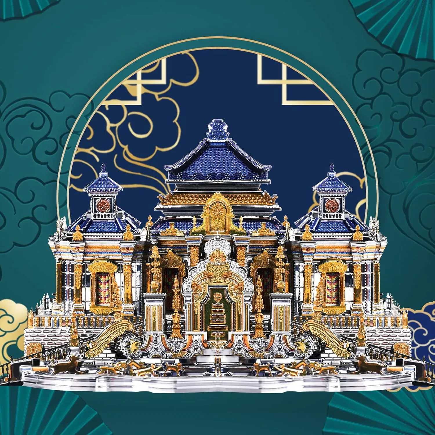 Piececool 3D Metal Puzzles, The Old Summer Palace Chinese Traditional Architecture Building Models Kit to Build for Adults Brain Teaser 3D Puzzle Toys Gift Home Decor DIY Crafts - 358 PCS