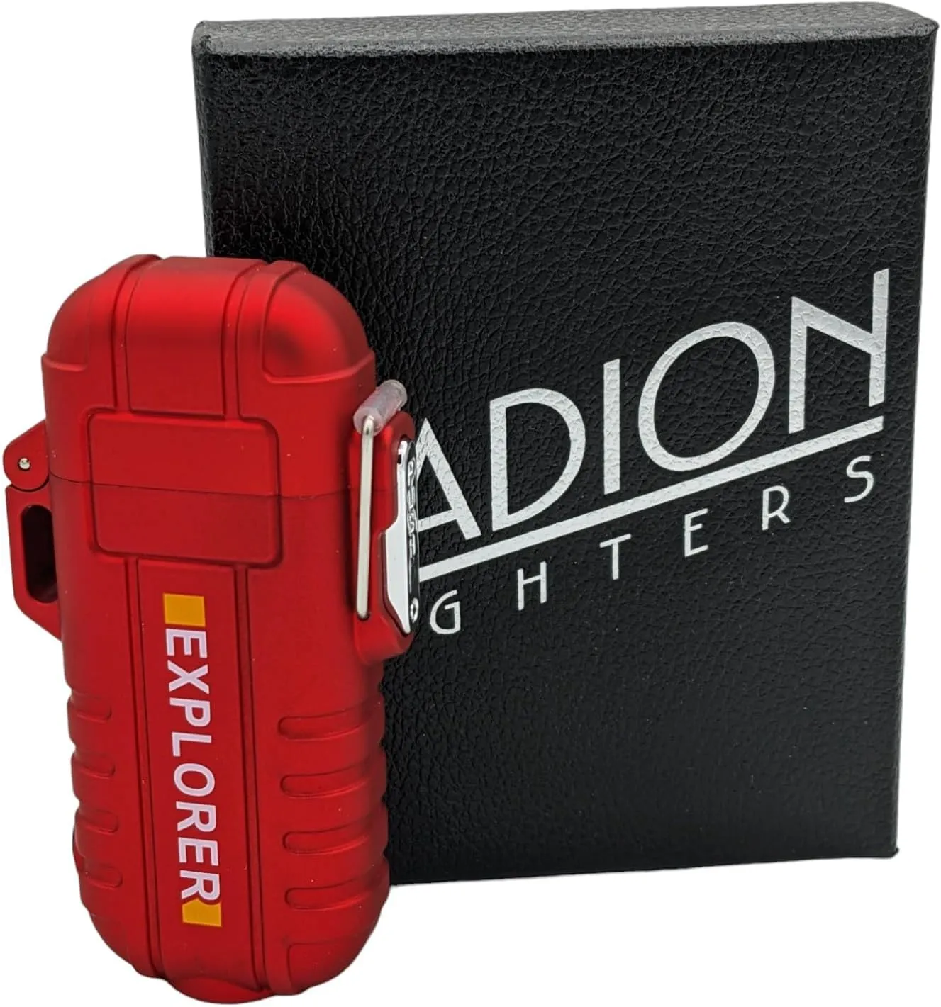 Plasma Electric USB Rechargeable Flameless Lighter - Waterproof, Windproof Dual Arc with Flashlight, Black, Blue, Camouflage, Orange, or Red (Pack of 2) (Red)