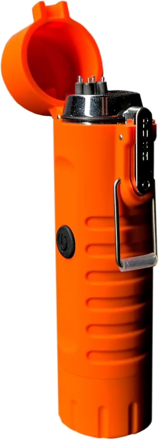 Plasma Lighter - Rechargeable Mini Flashlight - Camping Essentials (Orange)