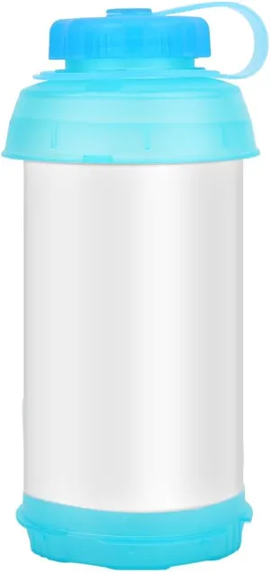 plplaaoo Folding Silicone Water Cup Large Capacity 750ml Portable Collapsible Water Bottle for Outdoor Running Cycling Travel Fitness Transparent Blue Lightweight 95g
