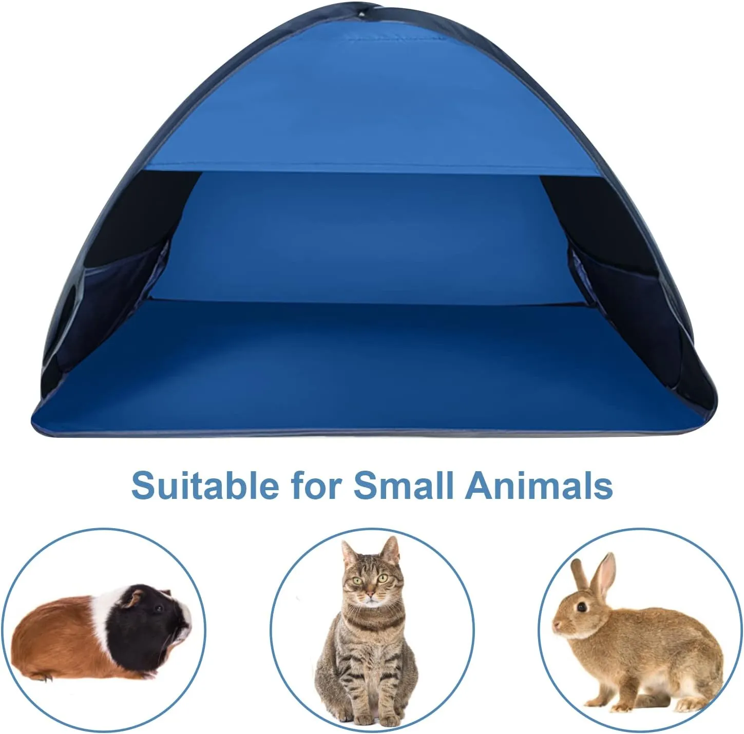 Pop Up Beach Sun Tent, 1 Pack Foldable Pop Up Tent Sun Shelter for Anti-UV Windproof Face Head Shade Protection, Black Glue Blue