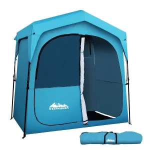 Pop Up Camping Shower Tent Portable Toilet Outdoor Change Room Blue