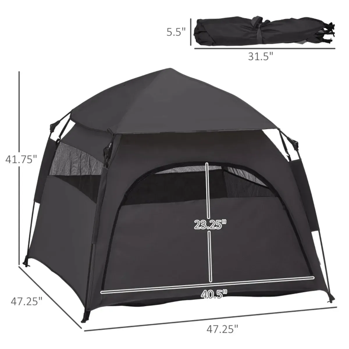 Pop Up Dog Tent Solid Wood Pet Kennel and Sofa Bed