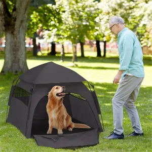 Pop Up Dog Tent Solid Wood Pet Kennel and Sofa Bed