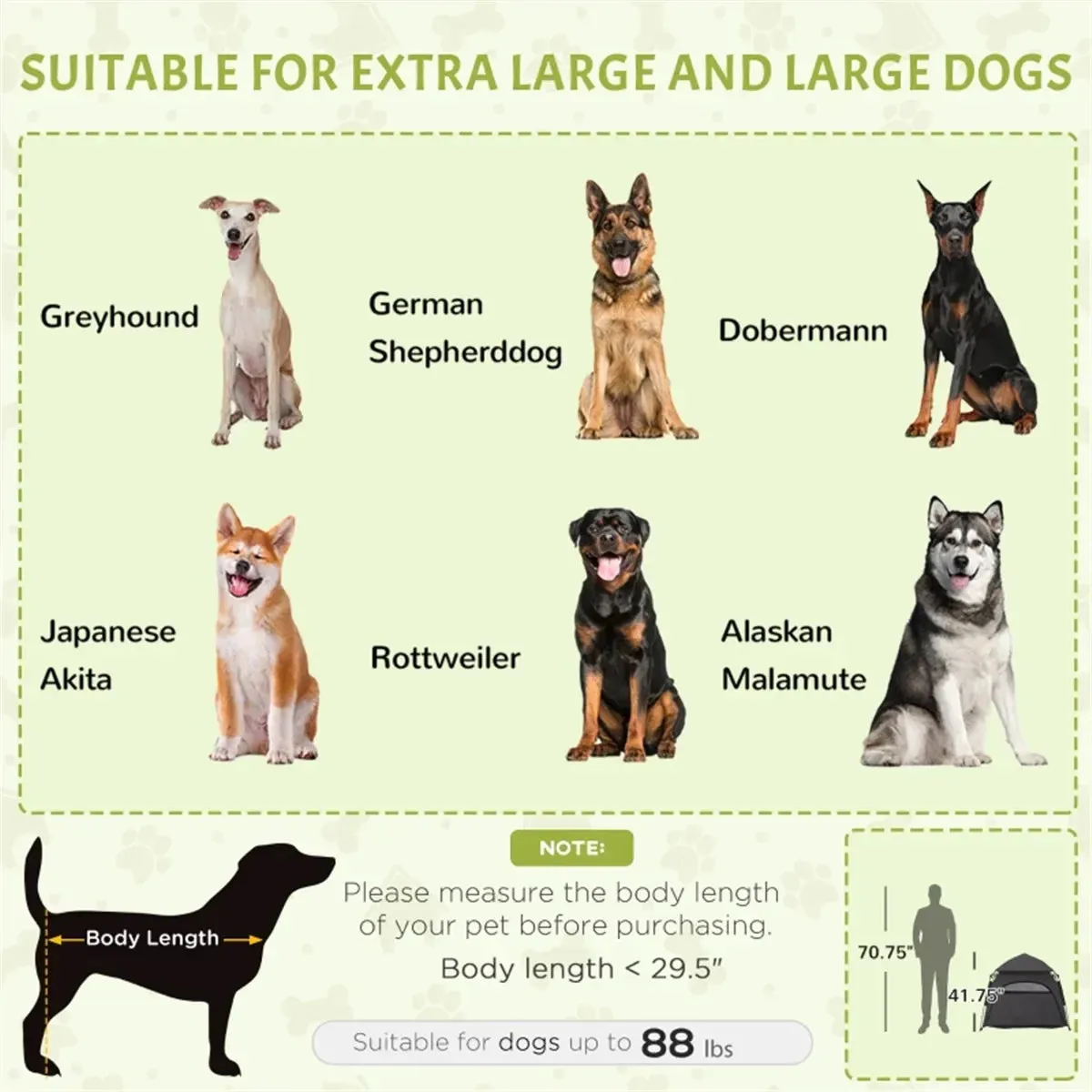 Pop Up Dog Tent Solid Wood Pet Kennel and Sofa Bed