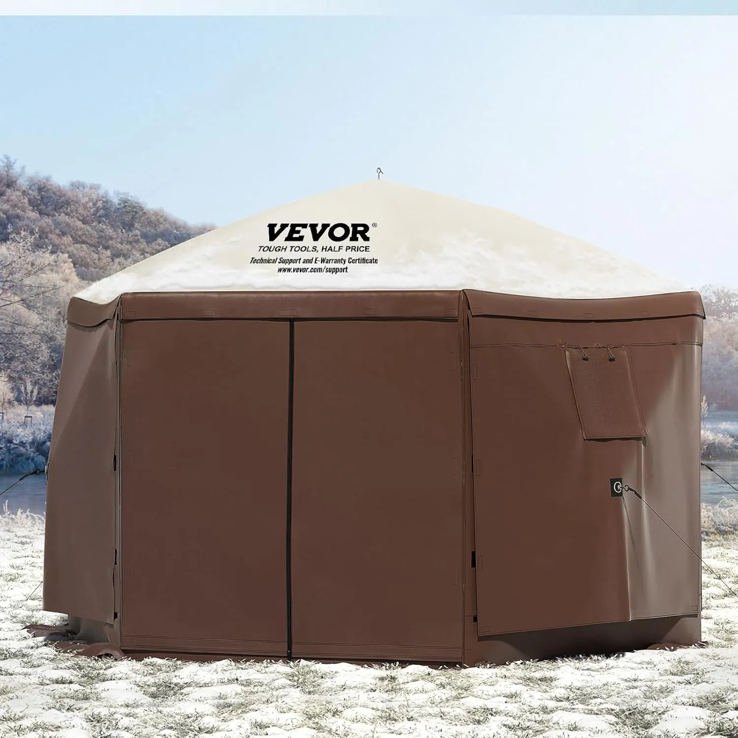 Pop up Gazebo Screen Tent 12 X 12 Ft, 6-Sided Camping Gazebo Instant