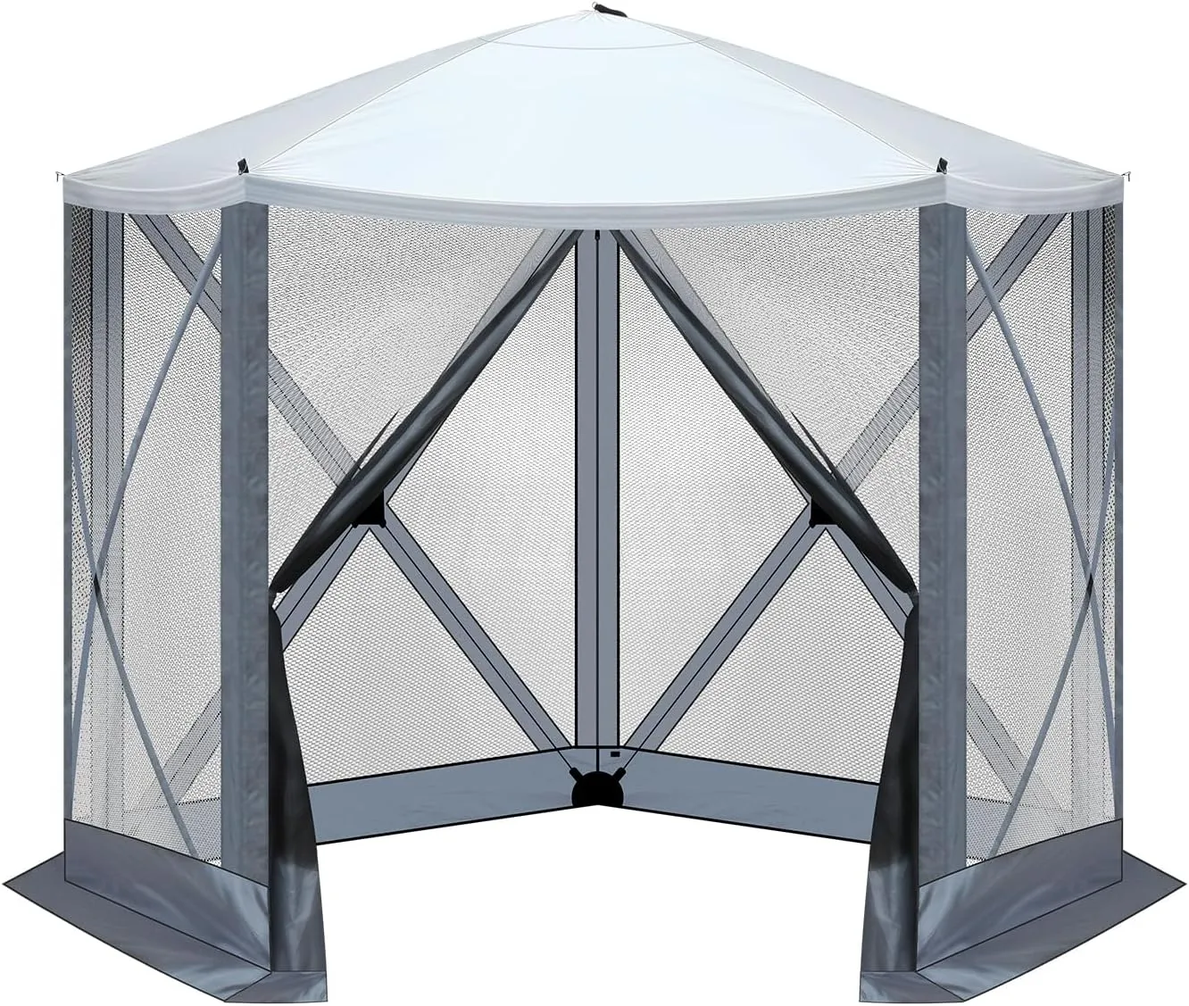 Pop Up Gazebo Tent, Camping Screen Tent for 6-8 Person Foldable, Pop-Up Canopy Shelter with Mesh Windows and Storage Bag (10 x 10 Ft)
