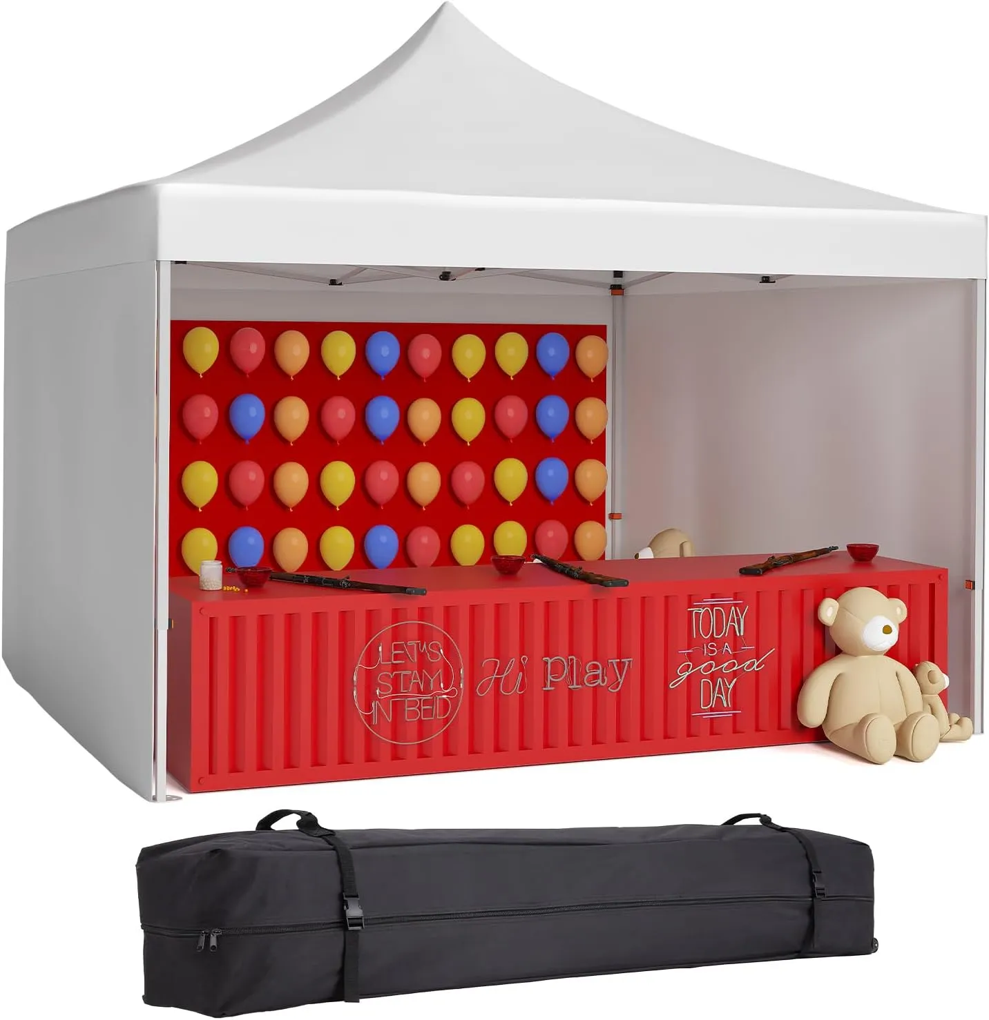 Pop-up Gazebo10'x10'FT,Patio Canopy, Instant Gazebo Tent, Outdoor Portable Shelter with 3 Sidewalls, Windows, Wheeled Bag, for Patio/Outdoor/Wedding Parties and Events，White