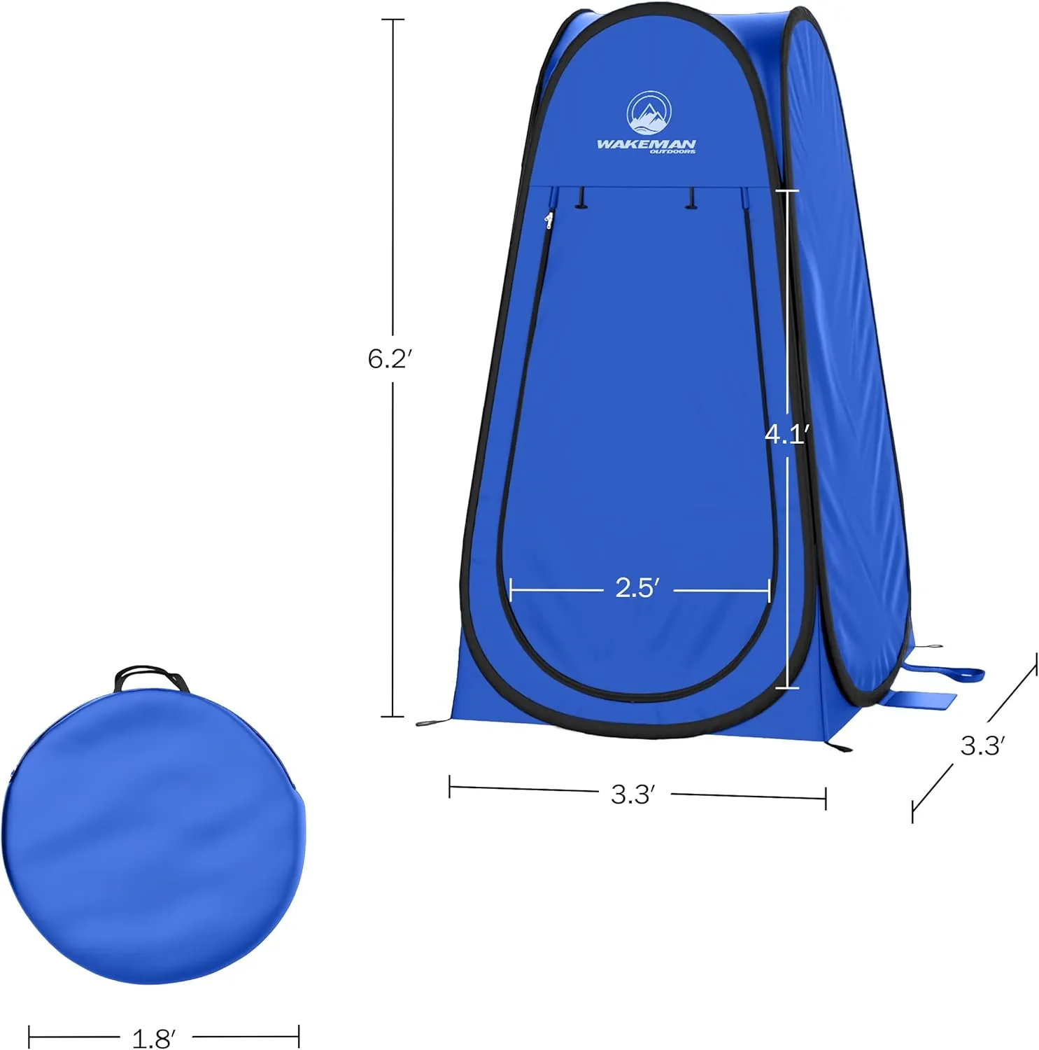 Pop Up Pod - Privacy Shower Tent, Dressing Room, or Portable Toilet Stall with Carry Bag for Camping, Beach, or Tailgate by Wakeman Outdoors