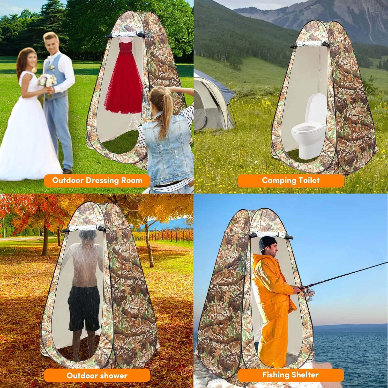 Pop Up Privacy Tent Shower Tent Changing Tent Portable Outdoor Camping Bathroom Toilet Tent Changing Dressing Room Privacy Shelters Room for Hiking and Beach Sun Shelter Picnic Fishing- Waterproof