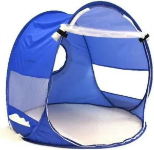 Pop-Up Shade Dome Tent for Beach & Outdoor | One-Room UV 50  Sun Shelter with Floor | Portable 2-3 Person Canopy with Mesh Sides & Carry Bag – Blue, 39"x37"x29"