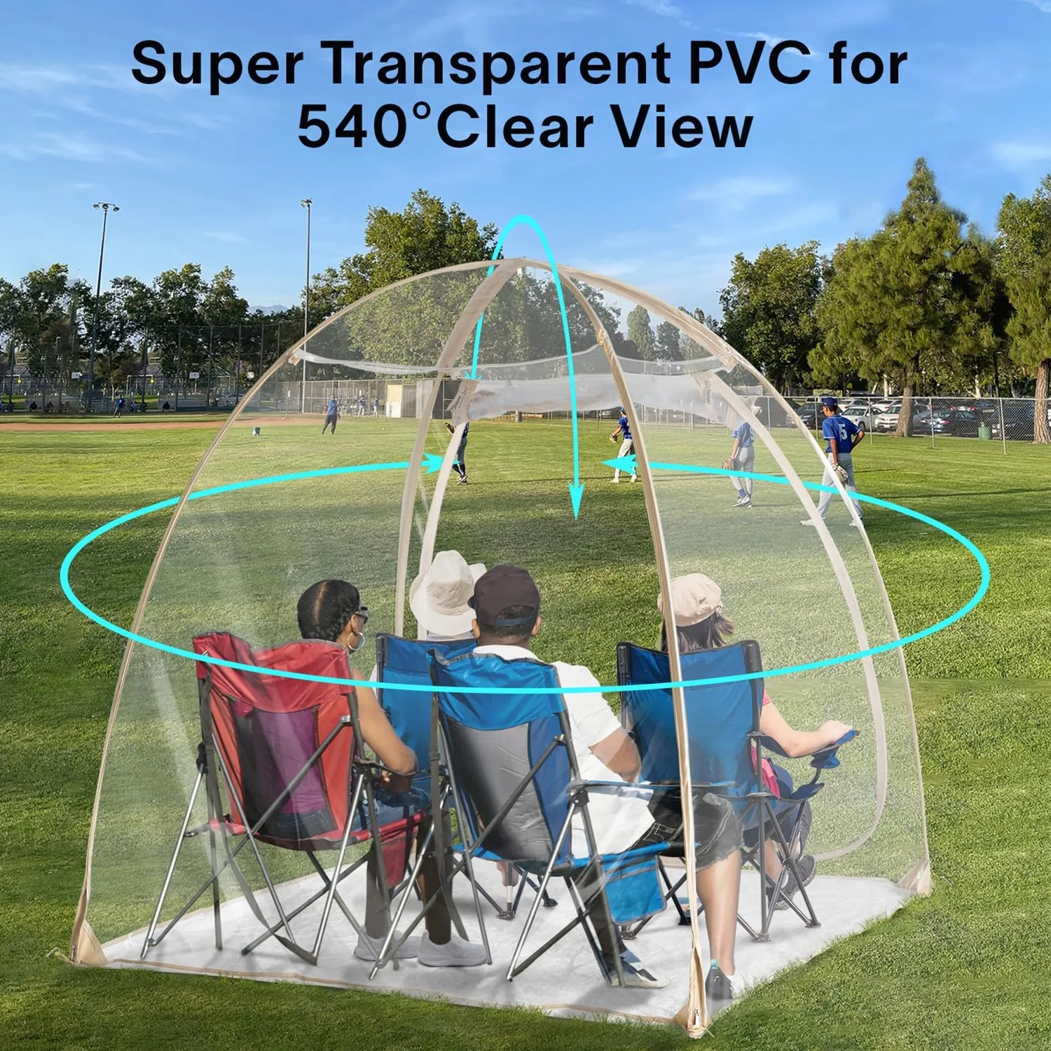 Pop-Up Sports Tent, Transparent Bubble Tent, Weatherproof Igloo Tent, Clear Tent for Winter Sports, Cold Weather Tent