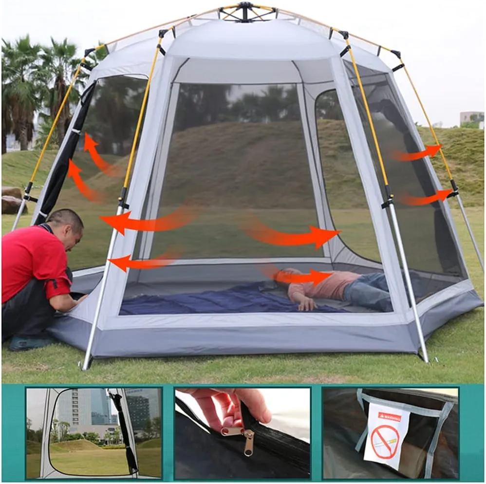 Pop Up Tent Family Camping Tent 3-4 Persons Automatic Tent Cabana Portable for Camping Hiking Mountaineering