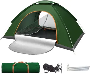 Pop Up Tent, Family Portable Camping Supplies, Waterproof Windproof Sun Shelter, Easy Setup with Carry Bag, 2 Person Cabin, Fishing, Hiking, Travel Accessories 78.74x59.06x49.21in