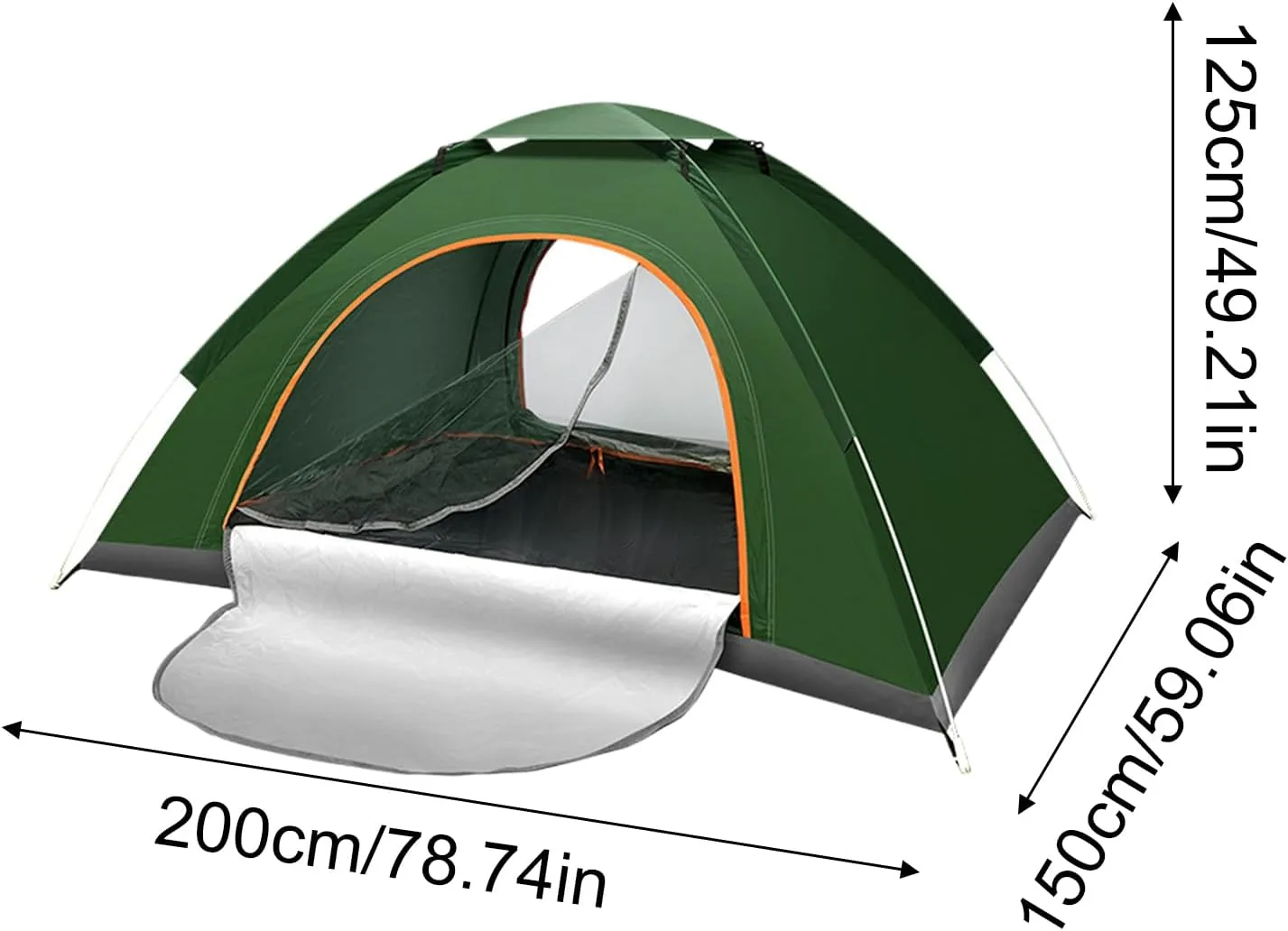 Pop Up Tent, Family Portable Camping Supplies, Waterproof Windproof Sun Shelter, Easy Setup with Carry Bag, 2 Person Cabin, Fishing, Hiking, Travel Accessories 78.74x59.06x49.21in
