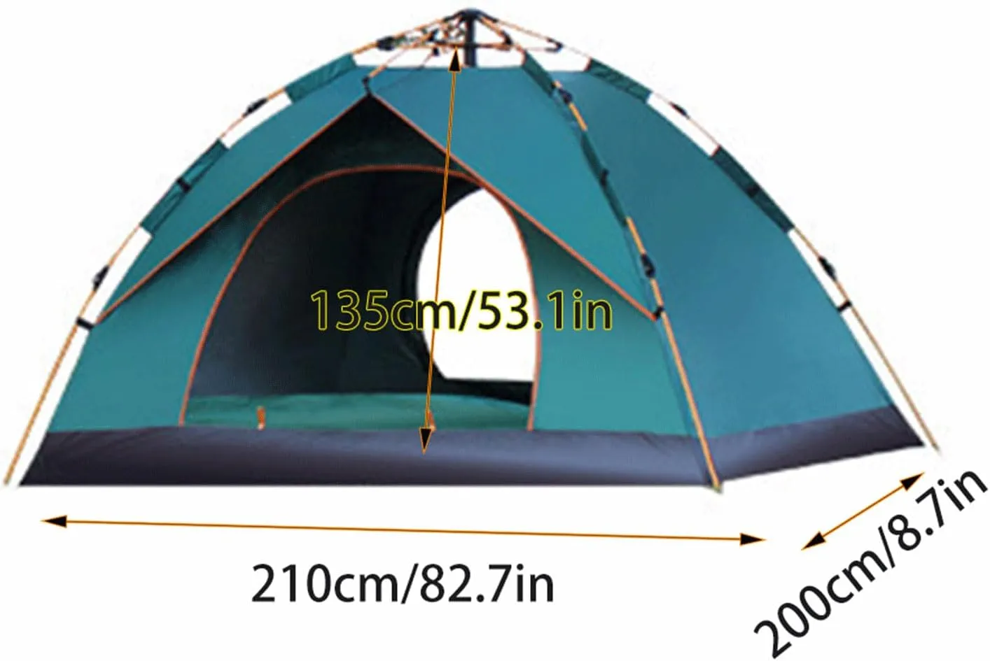 Pop-Up Tent for 3-4 Person, Camping Tent Easy Setup, Outdoor Beach Tent Portable Windproof Dome Tent for Camping Beach Hiking Mountaineering Fishing Travel Lightweight Tents