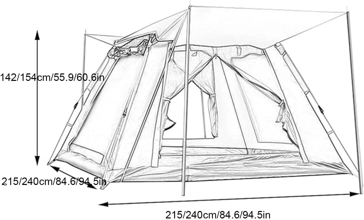 Pop Up Tent-Instant Tents for Camping 3-4 Person, Lightweight Waterproof Outdoor Dome Canopy Pop Up Tent Easy to Set Up, for Traveling Outdoor, Hiking, Beach, Fishing