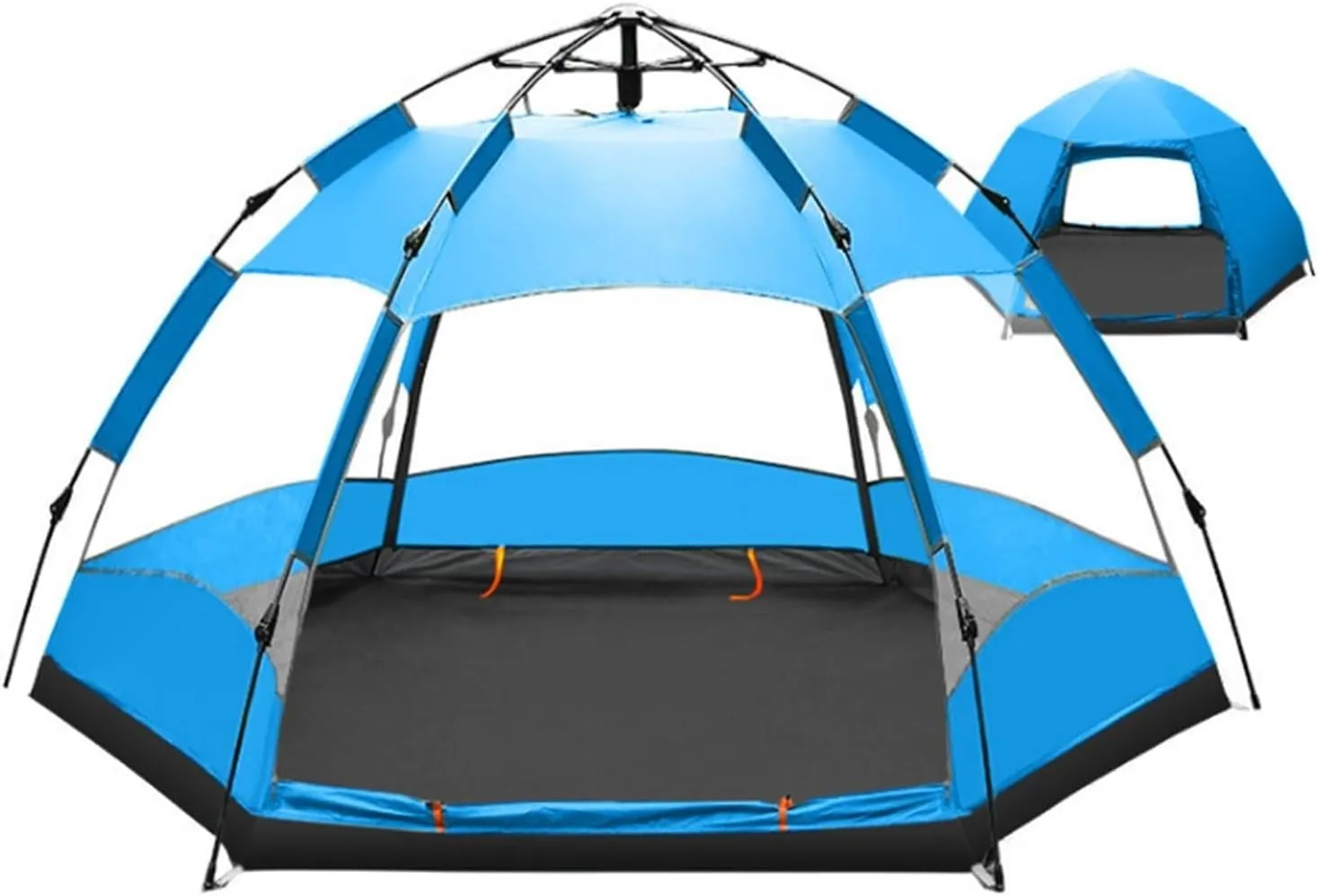 Pop Up Tent Waterproof Two Layer Automatic Dome Tent Backpacking Tent for Over 8 People