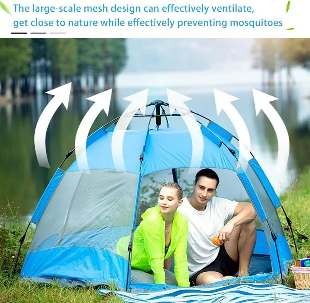 Pop Up Tent Waterproof Two Layer Automatic Dome Tent Backpacking Tent for Over 8 People