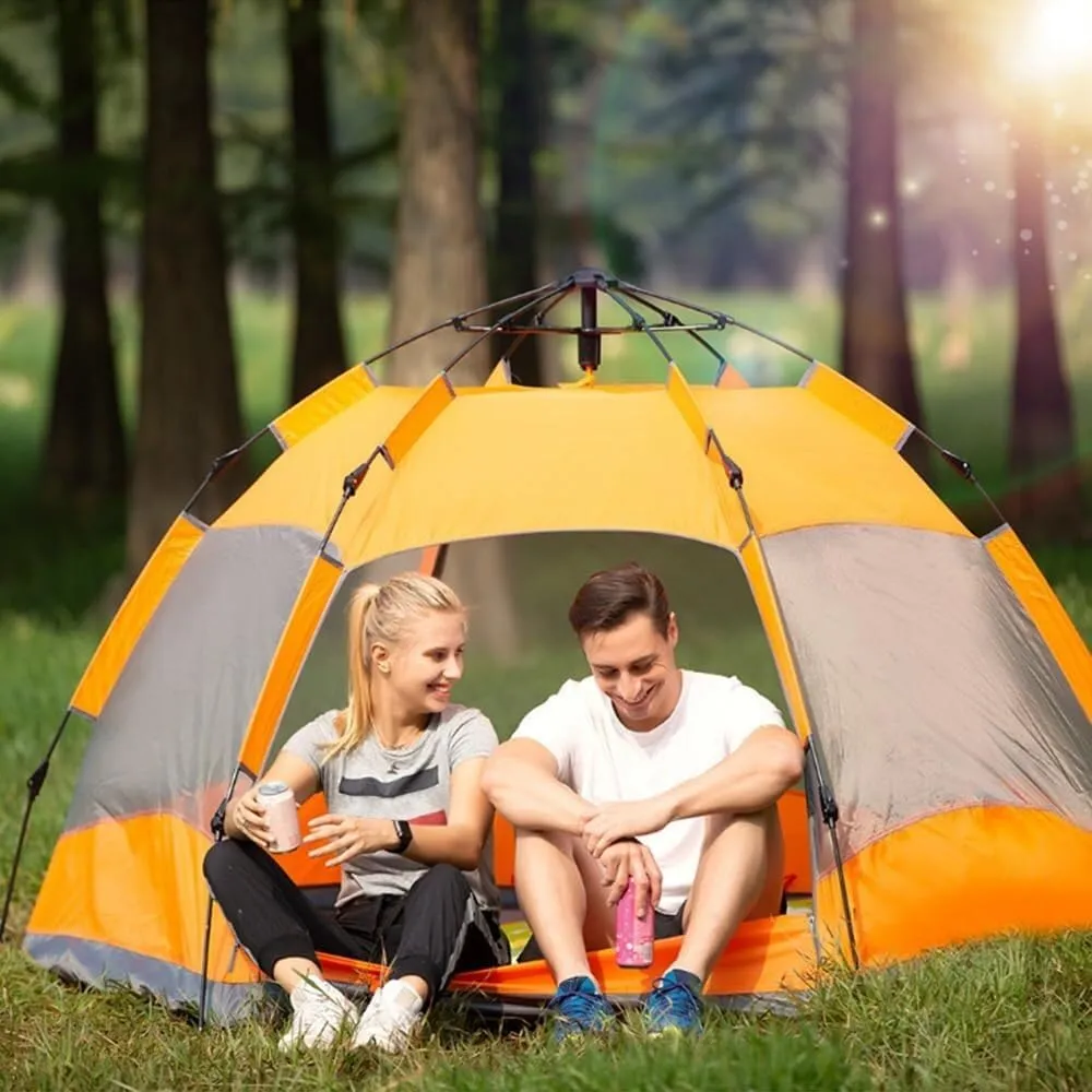 Pop Up Tent Waterproof Two Layer Automatic Dome Tent Backpacking Tent for Over 8 People