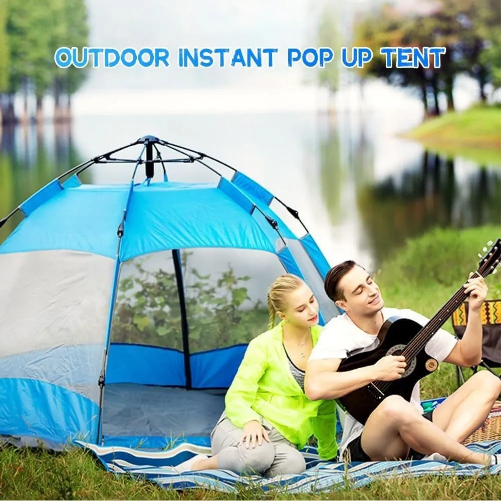 Pop Up Tent Waterproof Two Layer Automatic Dome Tent Backpacking Tent for Over 8 People
