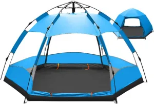 Pop Up Tent Waterproof Two Layer Automatic Dome Tent Backpacking Tent for Over 8 People
