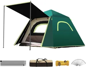 Pop Up Tents for Camping 3-4 Person Double Layer Waterproof Automatic Instant Tent Portable Cabana Beach Tent for Outdoor Hiking