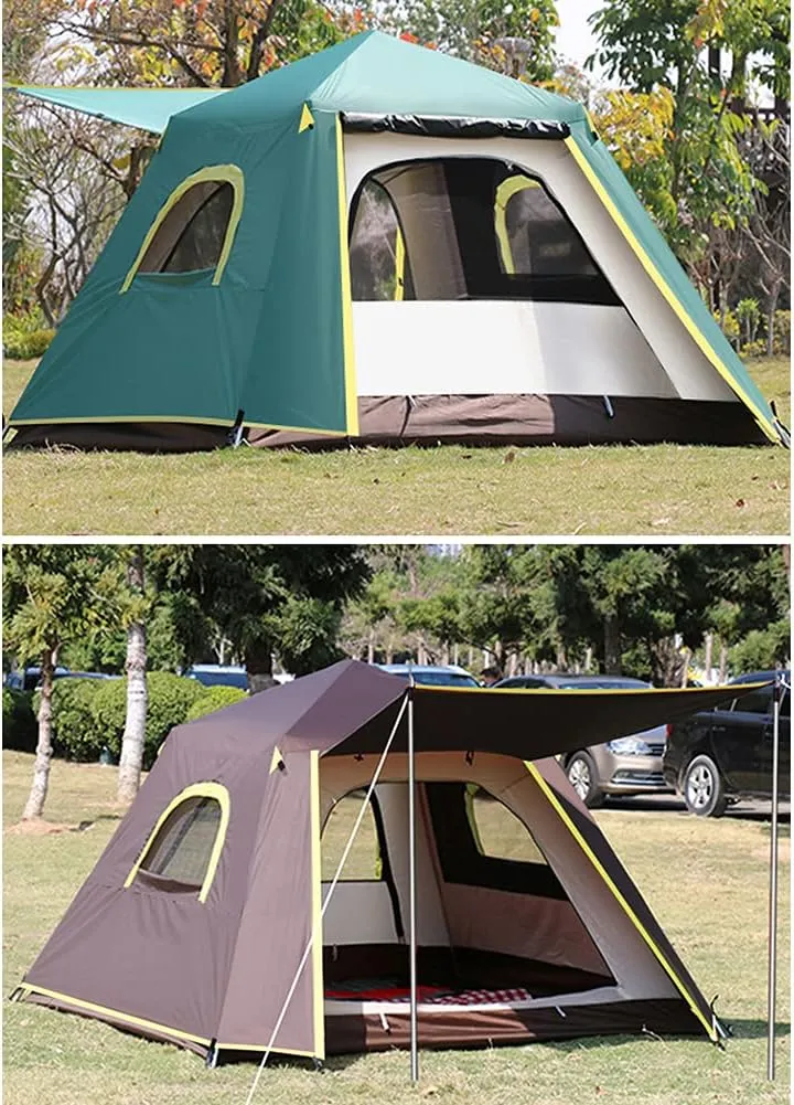 Pop Up Tents for Camping 3-4 Person Double Layer Waterproof Automatic Instant Tent Portable Cabana Beach Tent for Outdoor Hiking