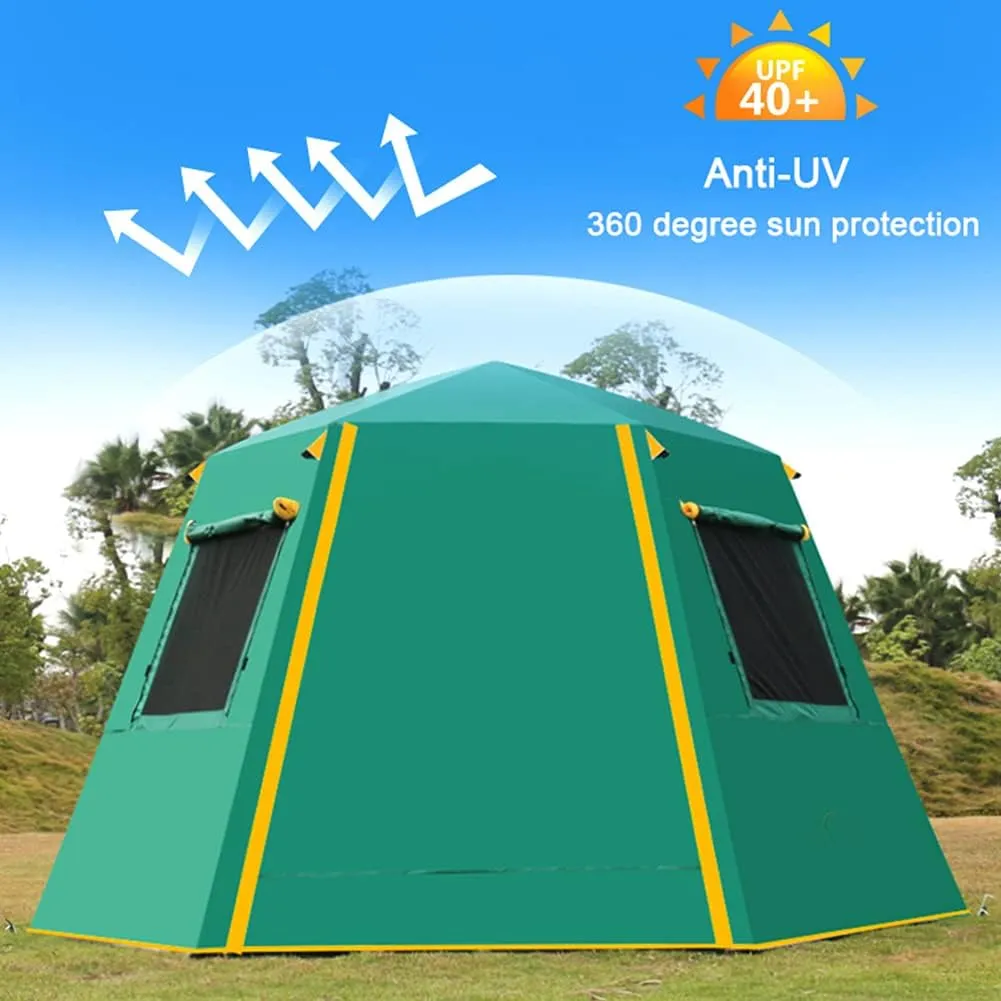 Pop Up Tents for Camping 3-4 Person Double Layer Waterproof Automatic Instant Tent Portable Cabana Beach Tent for Outdoor Hiking