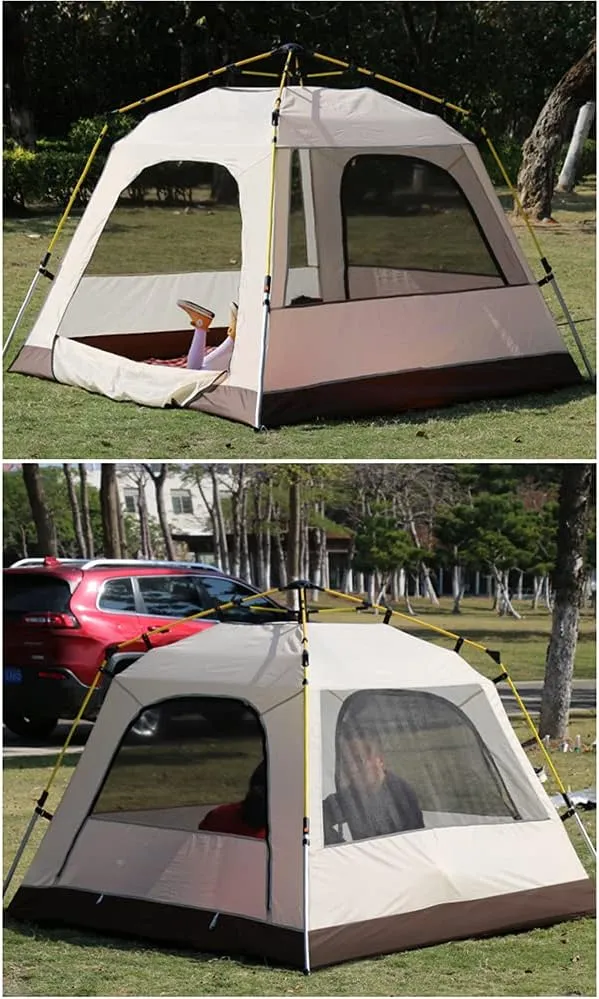 Pop Up Tents for Camping 3-4 Person Double Layer Waterproof Automatic Instant Tent Portable Cabana Beach Tent for Outdoor Hiking