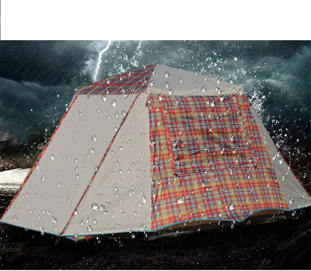 Pop Up Tents with Porch for Camping Waterproof Instant Tent 3-4 Person Double Layer for Family Automatic Tent Easy Setup for Camping Hiking Mountaineering Beach