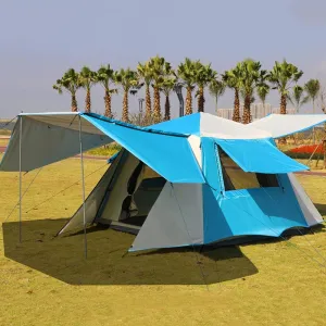 Pop Up Tents with Porch for Camping Waterproof Instant Tent 3-4 Person Double Layer for Family Automatic Tent Easy Setup for Camping Hiking Mountaineering Beach