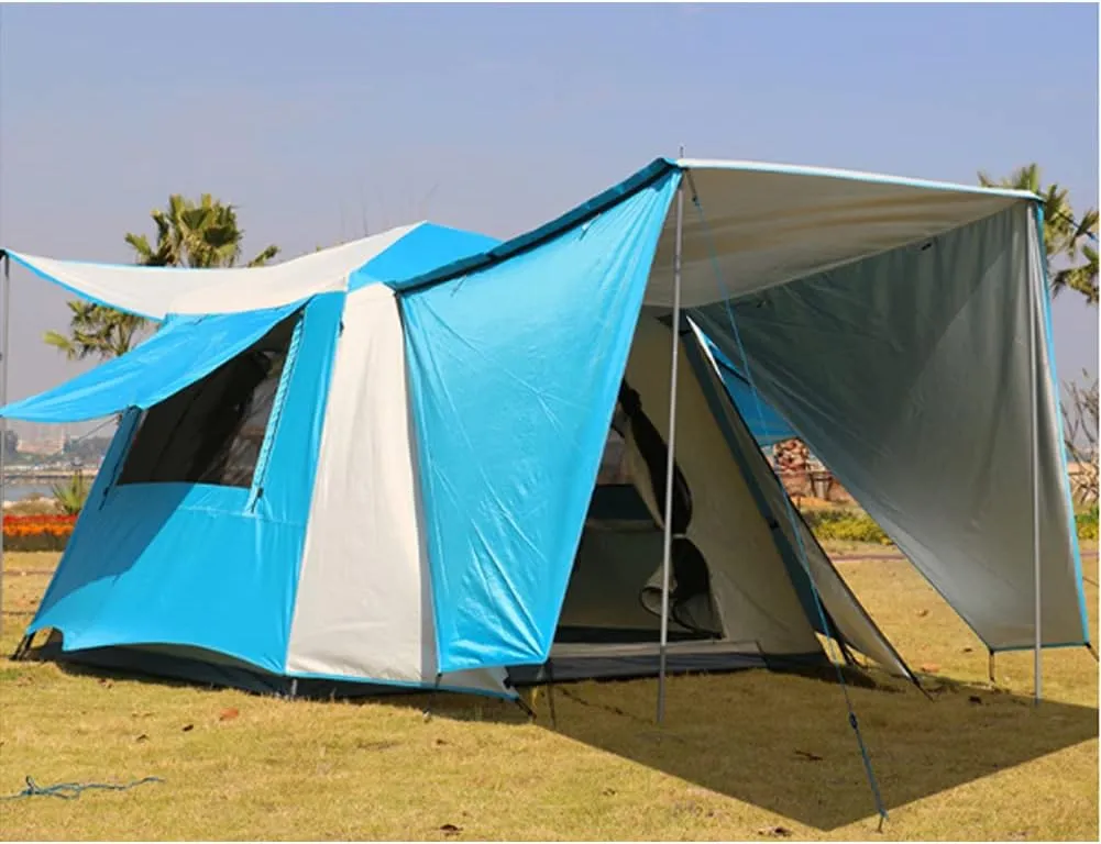 Pop Up Tents with Porch for Camping Waterproof Instant Tent 3-4 Person Double Layer for Family Automatic Tent Easy Setup for Camping Hiking Mountaineering Beach