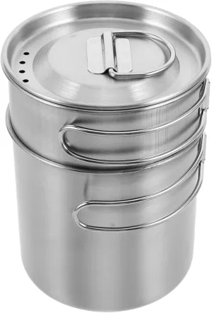 POPETPOP 2pcs Foldable Stainless Steel Camping Cups Collapsible Outdoor Mugs for Hiking Fishing and Survival Adventures Durable Material with Space Saving Design