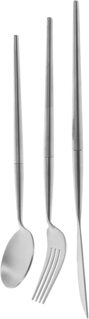POPETPOP Stainless Steel Fork Spoon Set Compact Camping Cutlery Portable Silverware for Travel Camping