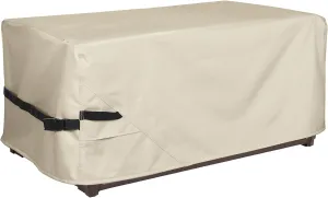 Porch Shield Patio Deck Box Storage Cover - 600D Outdoor Waterproof Cover for 100-134 Gallon Box Tear Resistant Rectangular Fire Pit Table Covers 56 x 26 x26 inch Beige