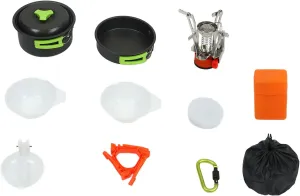 Portable Camping Cookware Set, Food Grade Material, Scalding, Strength Aluminum Alloy, Complete Mess Kit for Outdoor, Backpacking, Hiking and Picnic