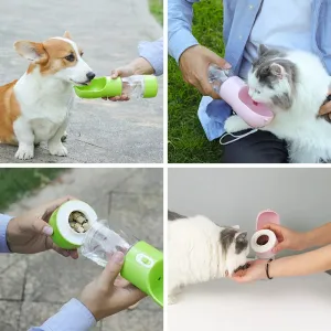 Portable Dog Water Bottle with Bowl – Leakproof Pet Feeder for Travel, Hiking & Outdoor Adventures