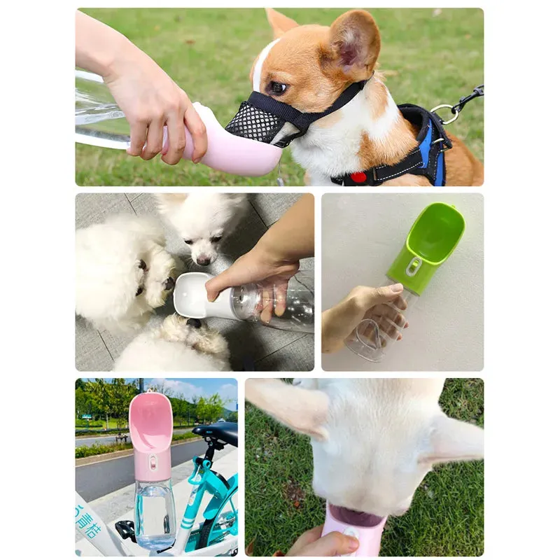 Portable Dog Water Bottle with Bowl – Leakproof Pet Feeder for Travel, Hiking & Outdoor Adventures