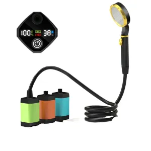 Portable Electric Camping Shower - IPX7 Waterproof Shower Pump with Digital Display for Hiking, Travel, Beach, Pet Watering