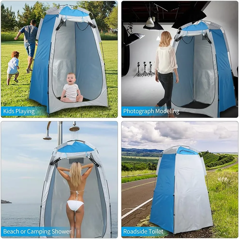 Portable Instant Pop Up Tent Foldable Camping Shower Tent with Carry Bag Dressing Room Privacy Shelter Portable Outdoor Bathroom Tent for Camping Beach Easy Set Up (Blue 120X120X190CM) (Gree
